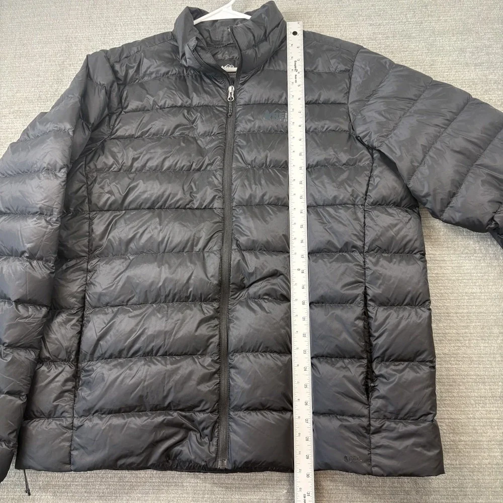 REI‎ Coop Down Jacket Men XL Tall Black Light Weight Outdoor Hiking Travel